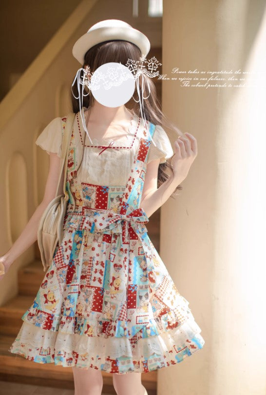 Linlang Painting Shop ジャンパースカート・ブラウスセット【胡桃木JK】