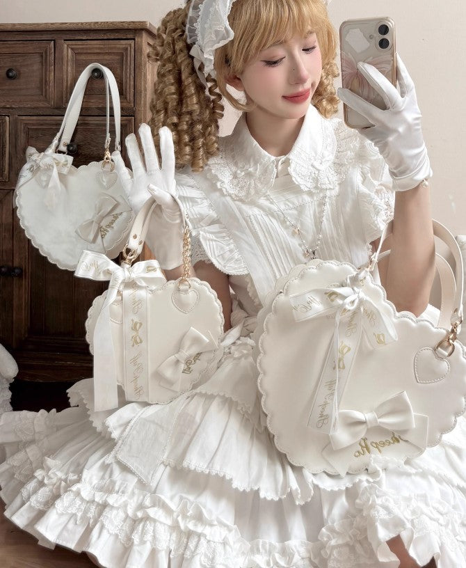 スカラップハートバッグ(マットver.)【Sheep Puff】