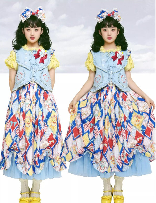 【受注予約~2/25】RETRO FLOWER ジレ・スカート【南十字宇宙洋服社】