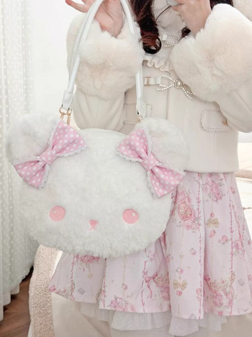 リボンくまちゃんバッグ(ファーver.)【Sheep Puff】