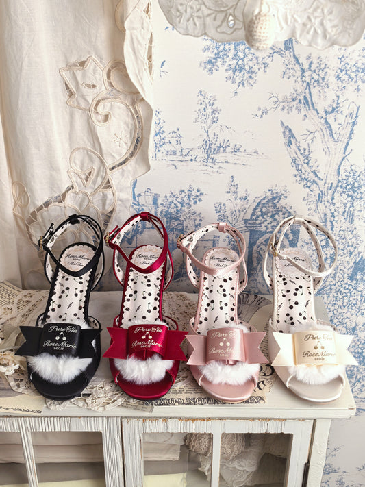 【受注予約~7/5】Fluffy Puff Shoes(バックストラップあり)【Rose Marie seoir×Pure Tea】