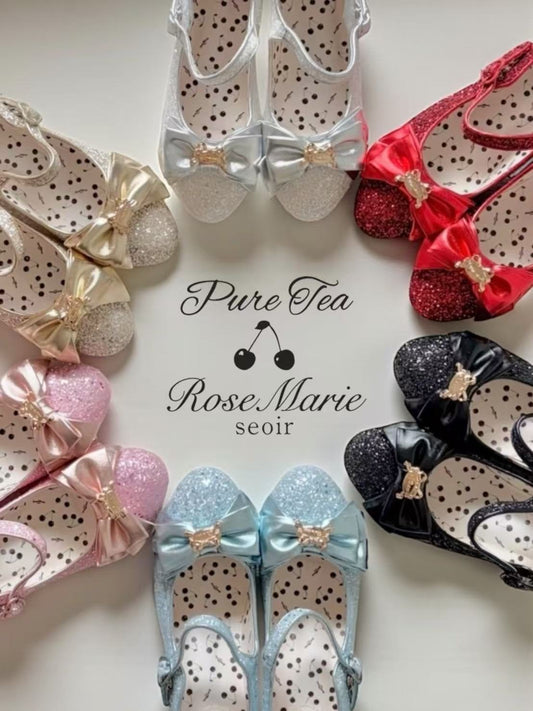 【受注予約~7/5】Ribbon Gritter Shoes【Rose Marie seoir×Pure Tea】