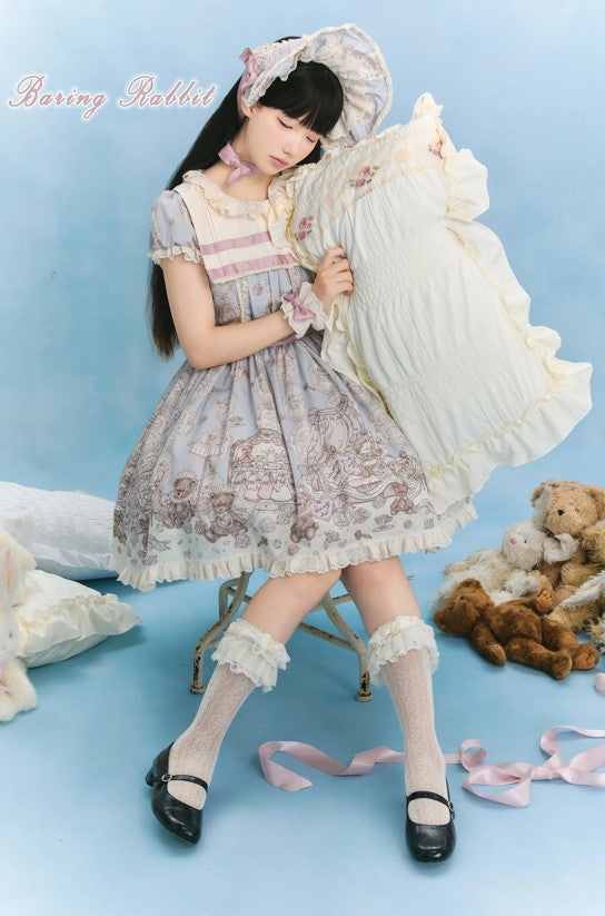 【受注予約~10/13】Sleeping Bear ワンピース【Baking rabbits】