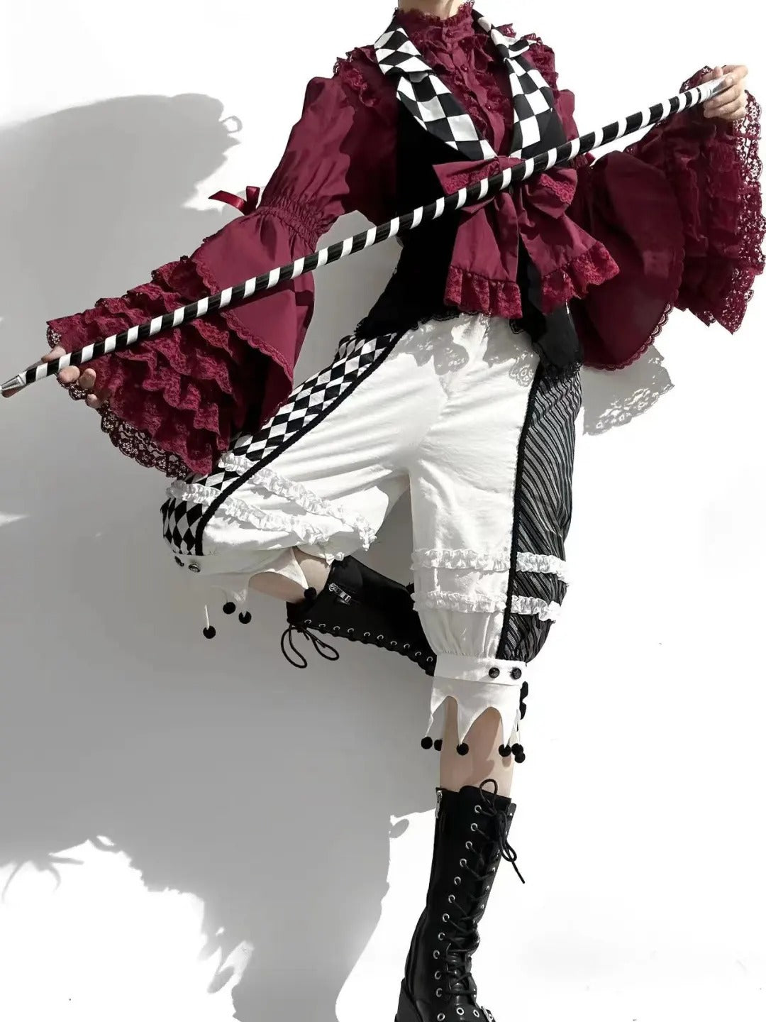 Lilia 姫袖ブラウス(ブルー・レッド)【梅子】