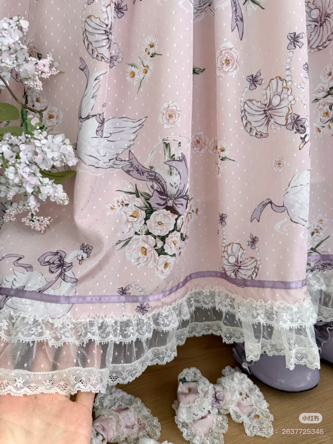 【受注予約~4/27】Camellia Swan ワンピース【Maple Sugar】