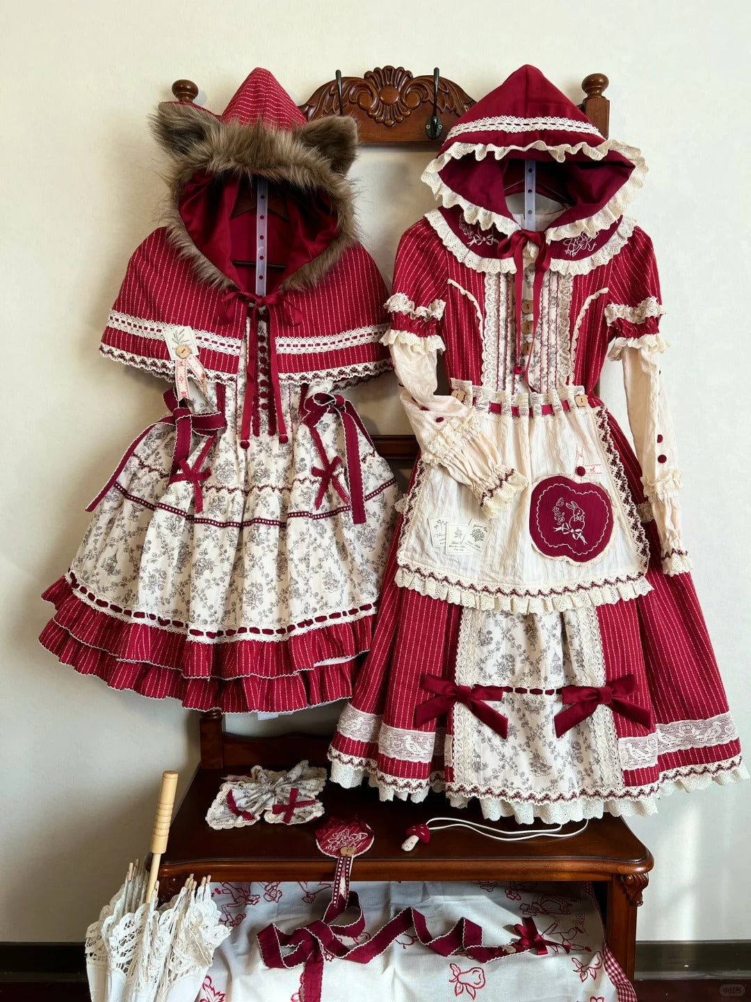 【受注予約~4/27】森の赤ずきんちゃん ワンピース・ジャンパースカートセット【Peony】