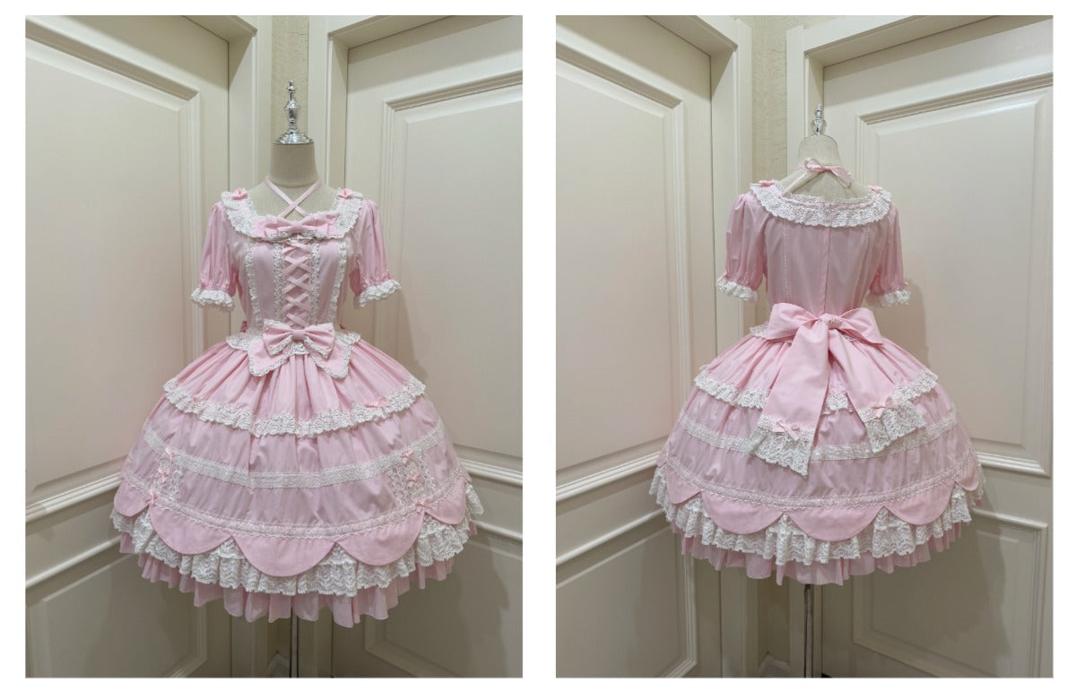 【受注予約~7/31】Cream Petals ワンピース【天线猫】