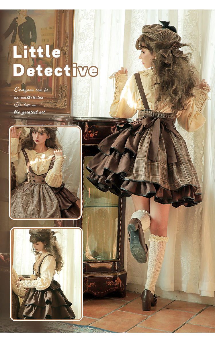 Little Detective ブラウス・スカートセット【Honey Machine】