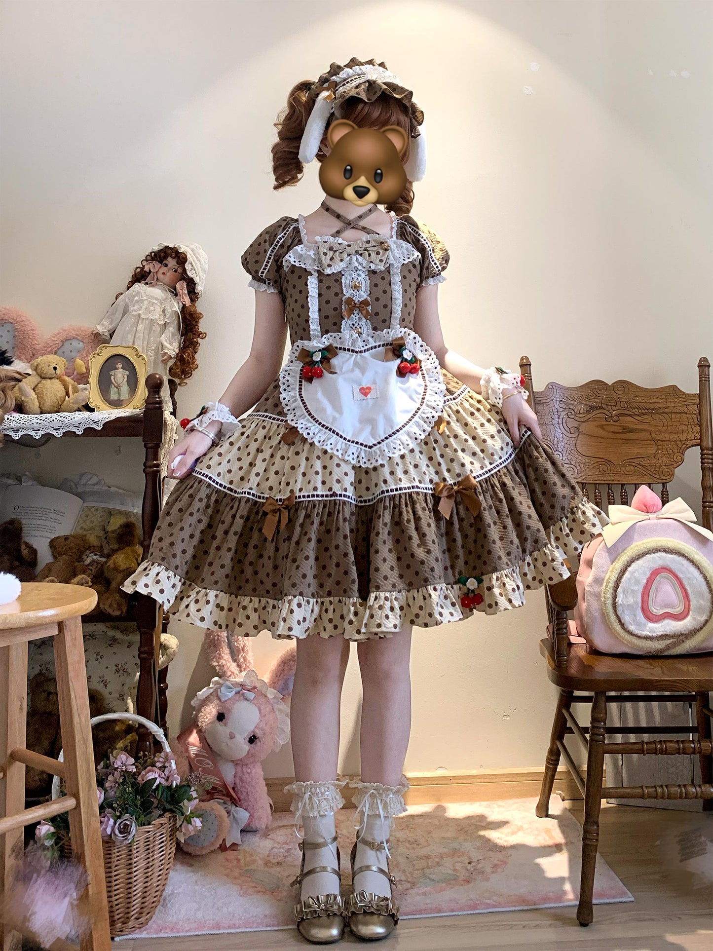 ストロベリードット ワンピース【Cutey Mask】