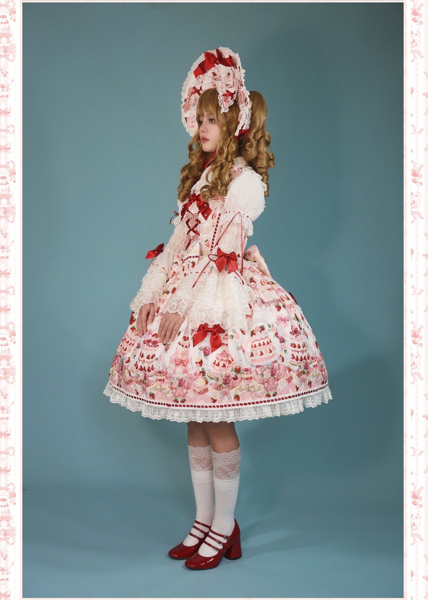 Strawberry Cake Bouquet カチューシャ・ボンネット【AntiqueDoll】