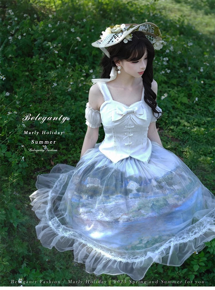 Marly Holiday Oil Painting ジャンパースカート・スカート・インナートップス【Beleganty】