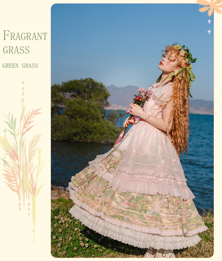 【受注予約~4/11】Fragrant Grass ワンピース【花与珍珠匣】