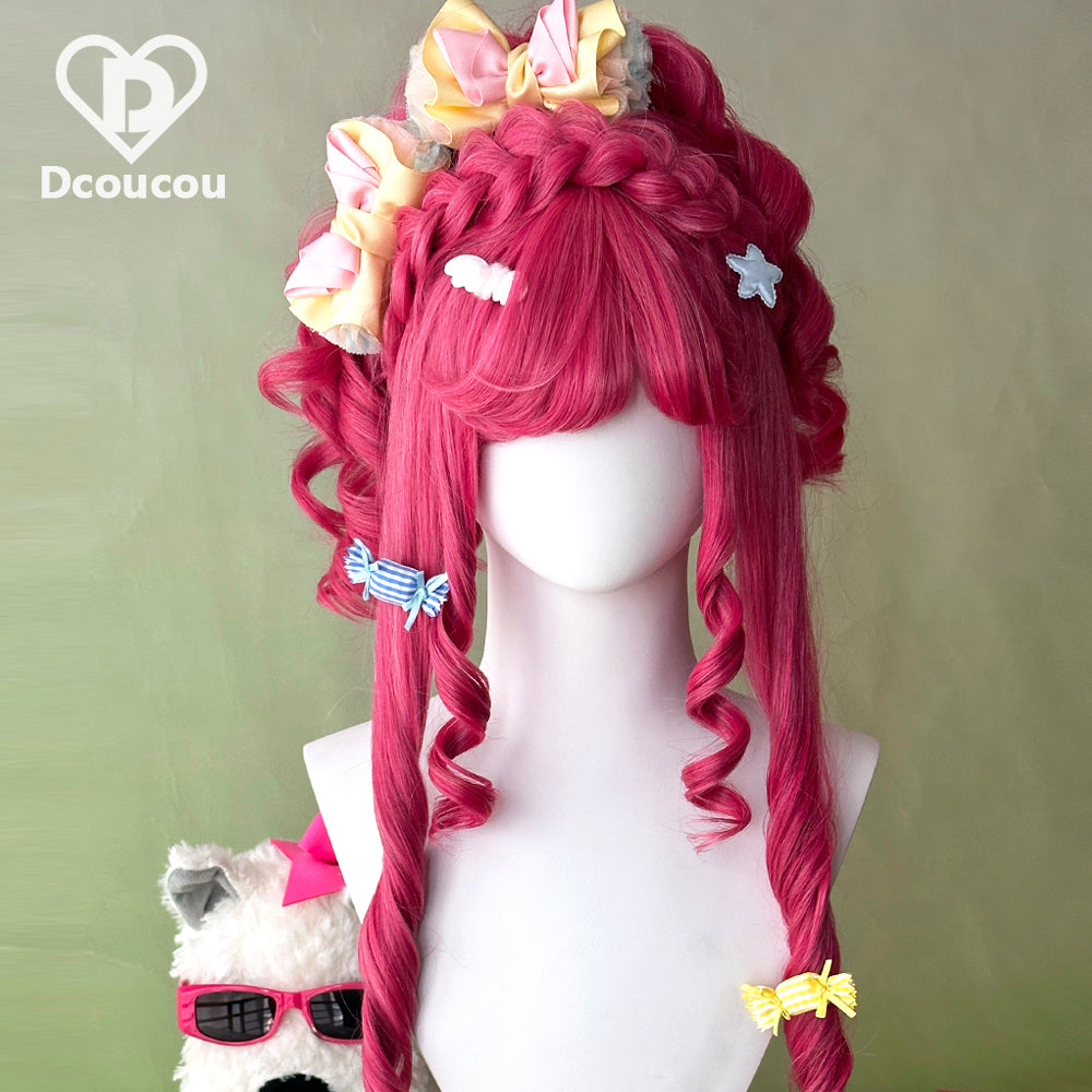Austin Memories 縦ロールウィッグ(ローズレッド)【DCOUCOU】