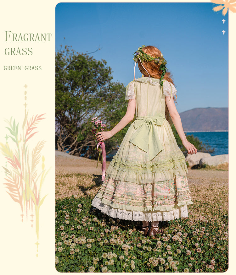 【受注予約~4/11】Fragrant Grass ワンピース【花与珍珠匣】
