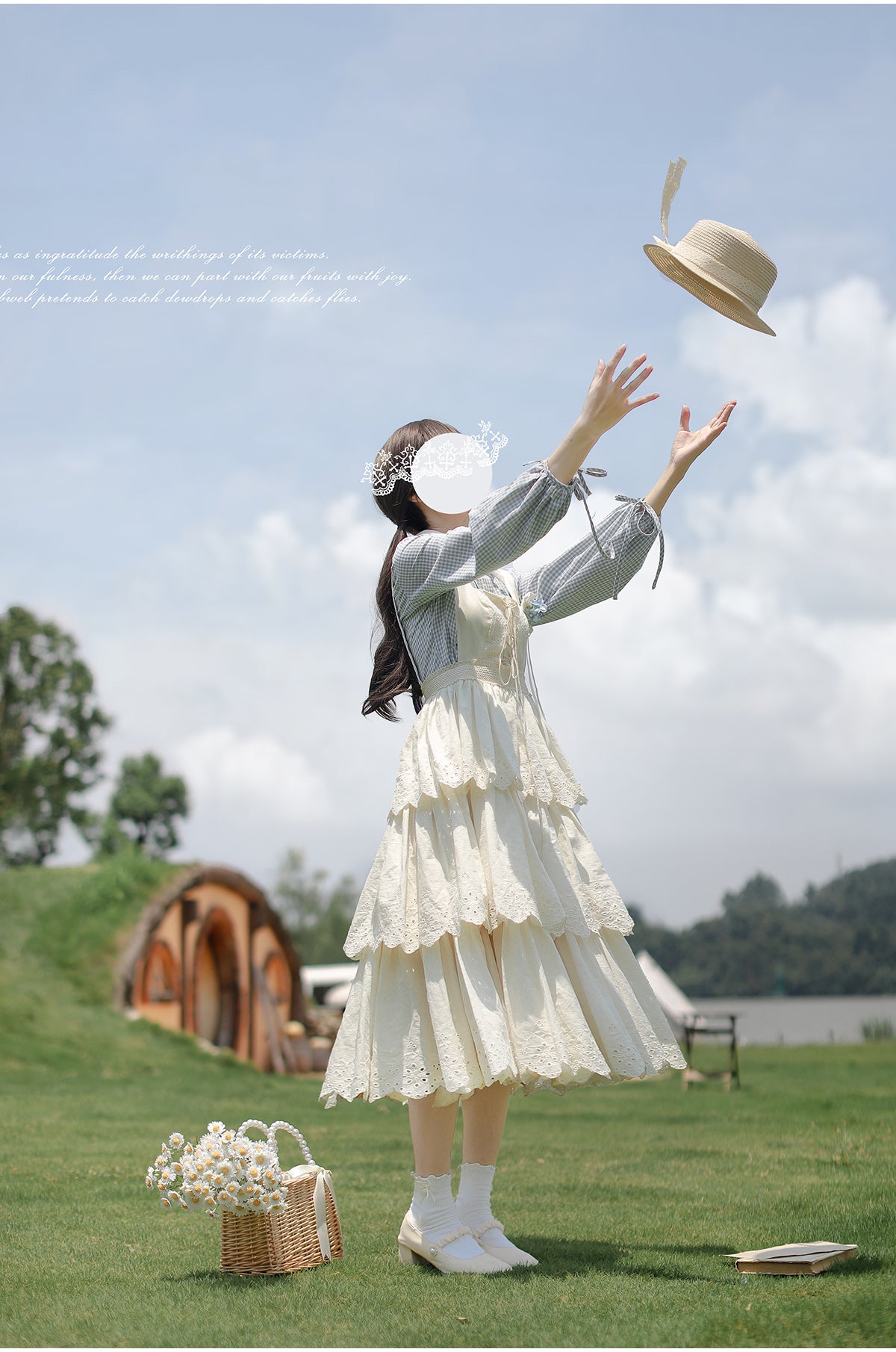 Elegant ホワイトレースセットアップ【胡桃木JK】