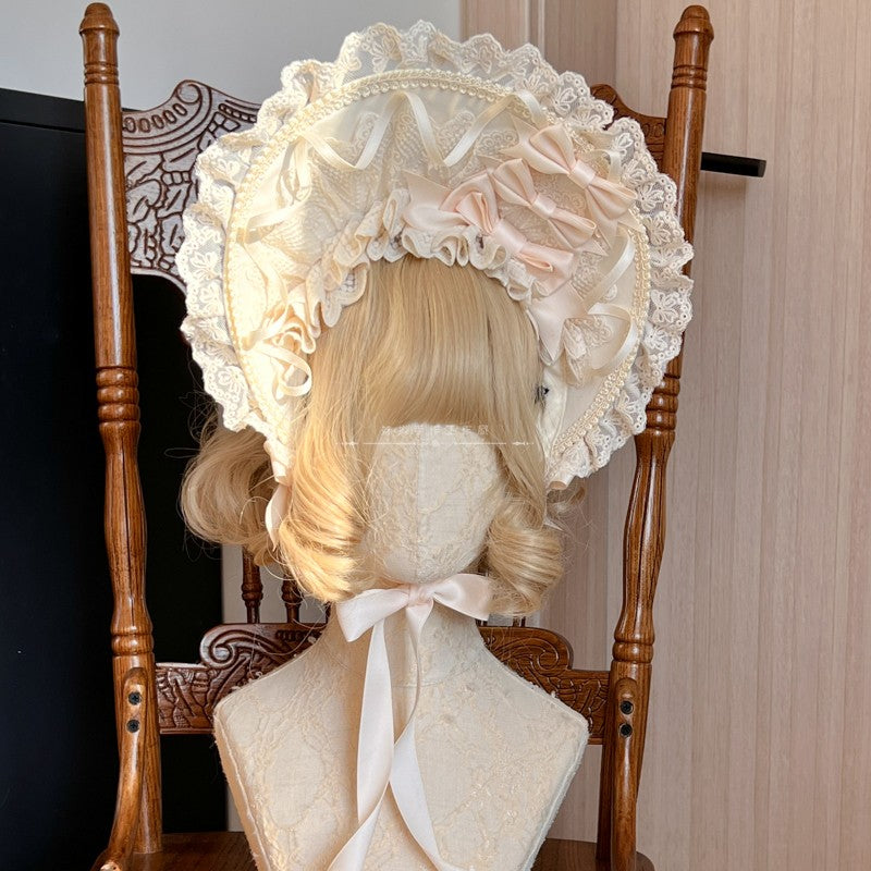 レースデコレーション ハーフボンネット【妹抖手作工作屋】