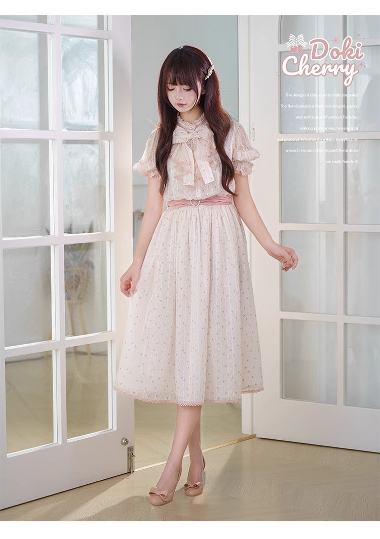 【受注予約~7/6】Floral Pattern ワンピース【Doki Cherry】