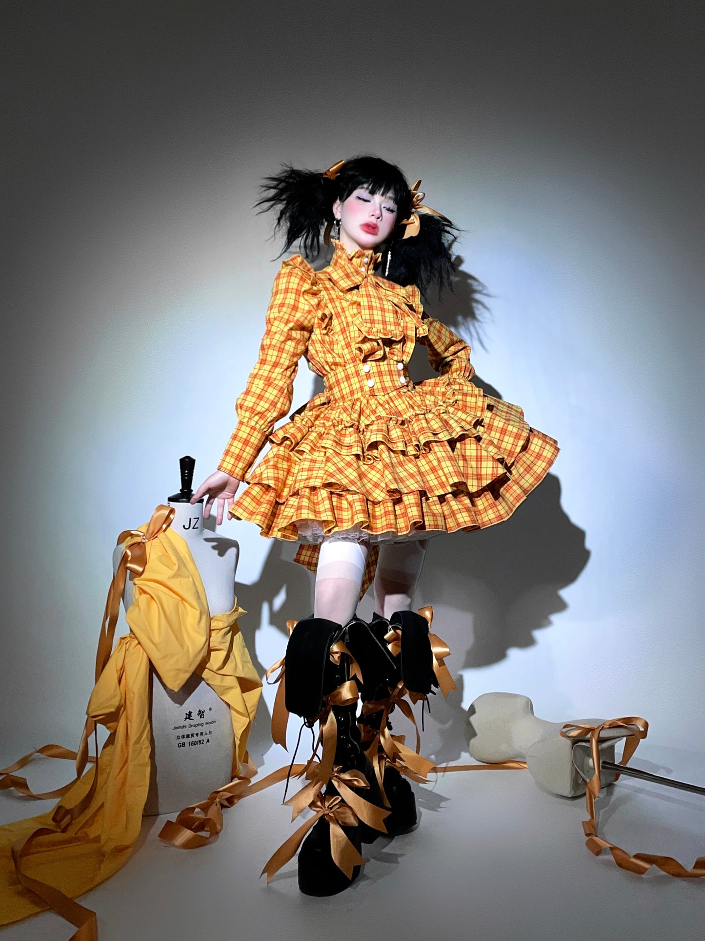 A Doll's House ブラウス(イエロー・ブルーチェック)【CATCOCOON】