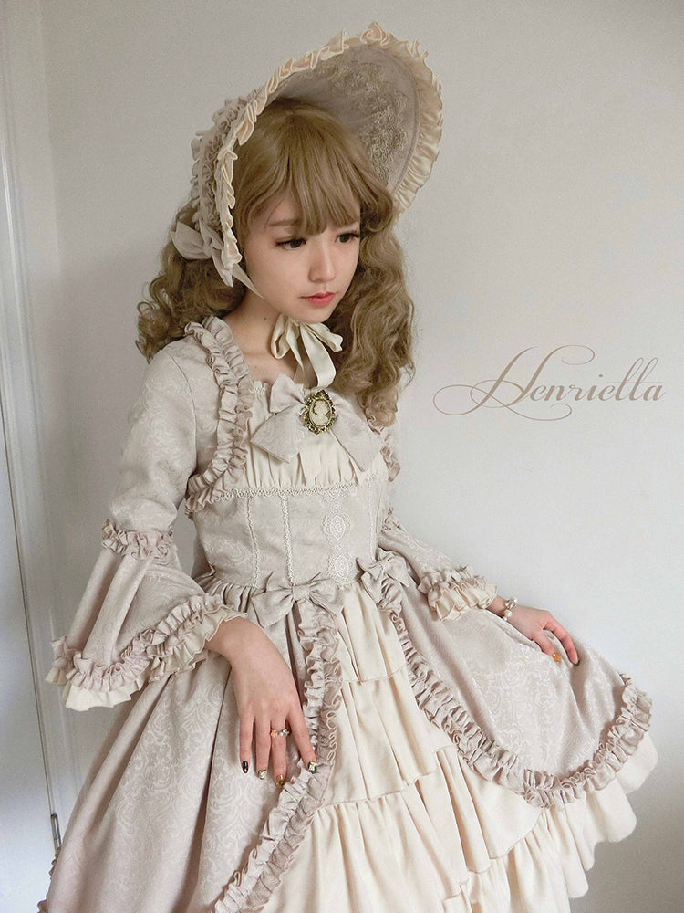 【受注予約~1/25】Victorian Doll ボンネット(ブラック×ホワイト)【Henrietta】