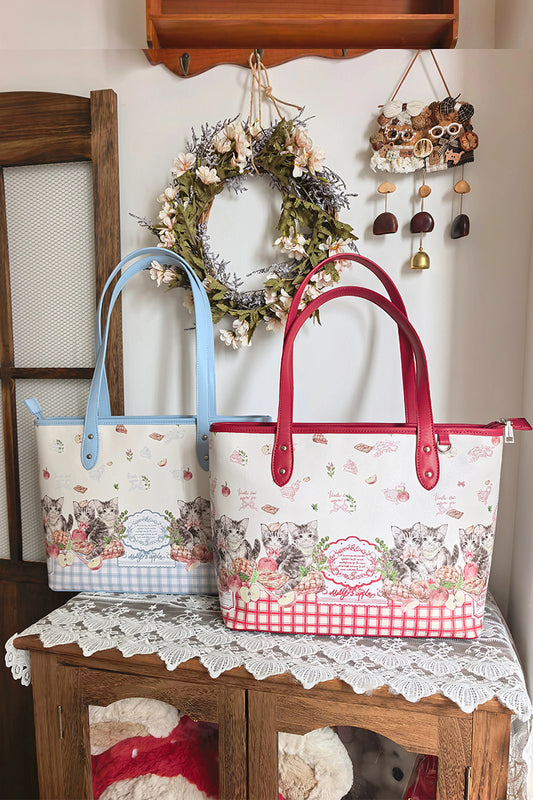 Picnic Apple Cat トートバッグ【GGmeow】