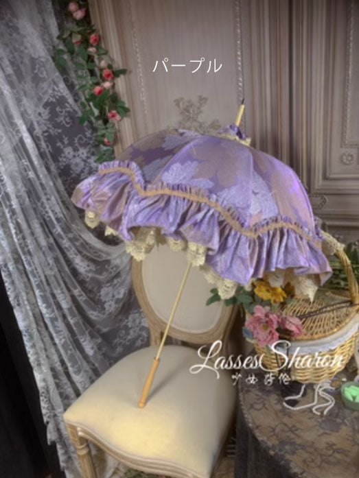 【受注予約~3/31】Antique Flower 日傘【LassesSharon】