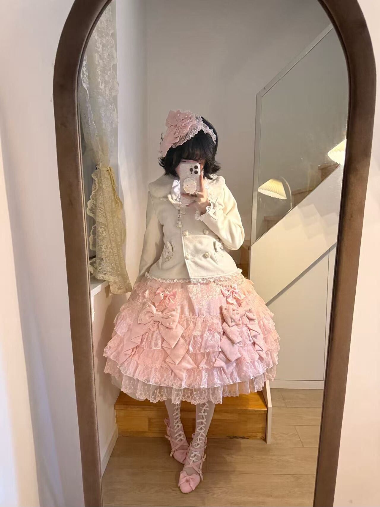 【受注予約~12/1】リボンファー ショートコート【少女臆想】