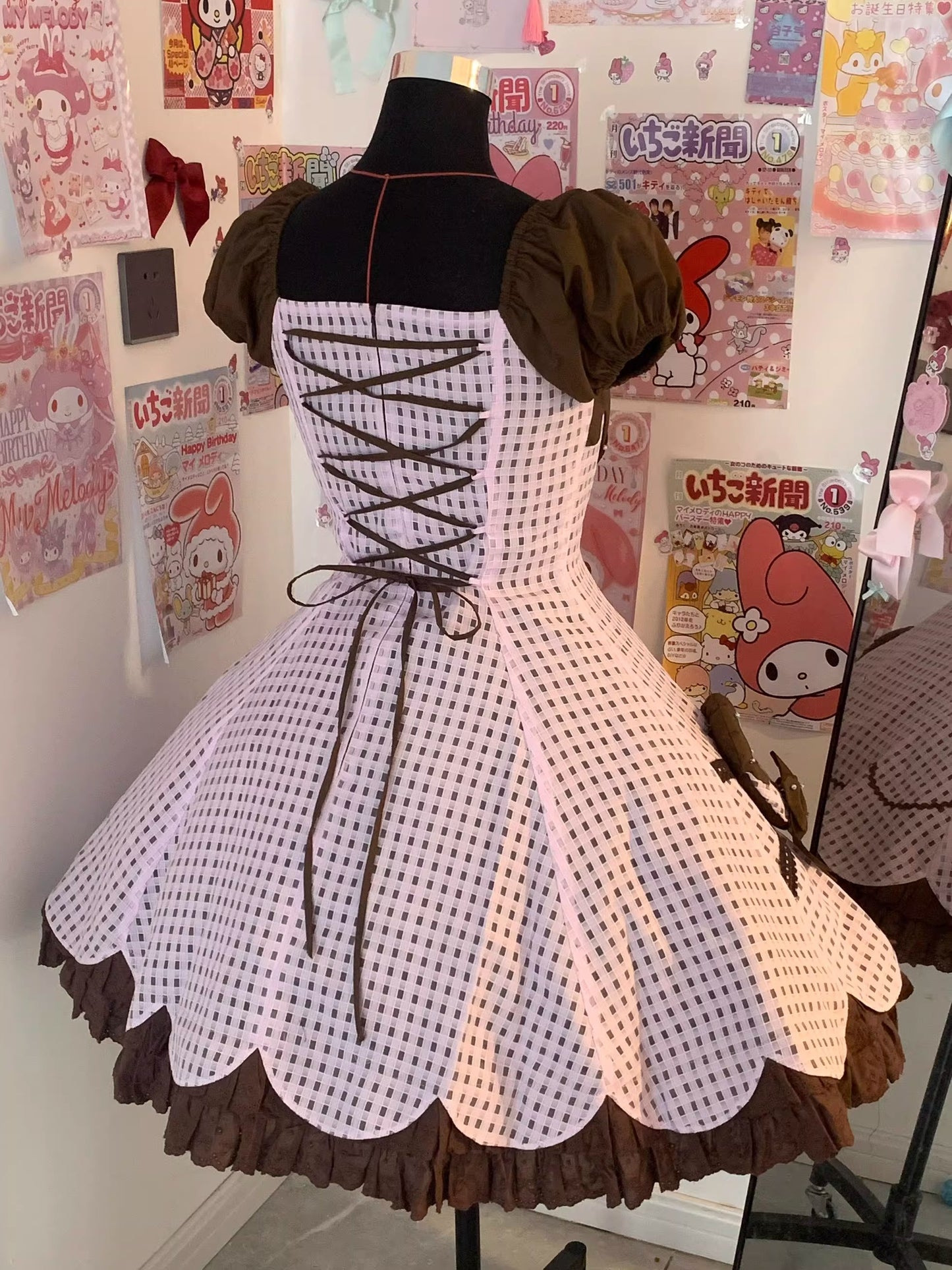 【受注予約~11/5】チョコレートドット ワンピース【Sugar Cookies】