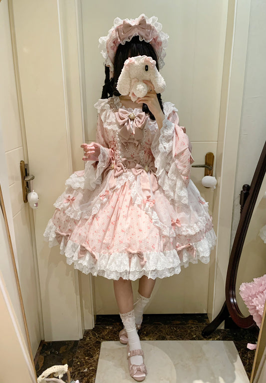 Berry Rain ワンピース・ボンネットセット【甜心草苺熊】