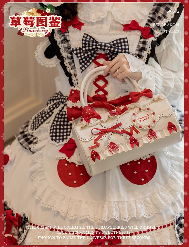 【受注予約~11/18】Strawberry Cake Illustration ハンドバッグ【花与珍珠匣】