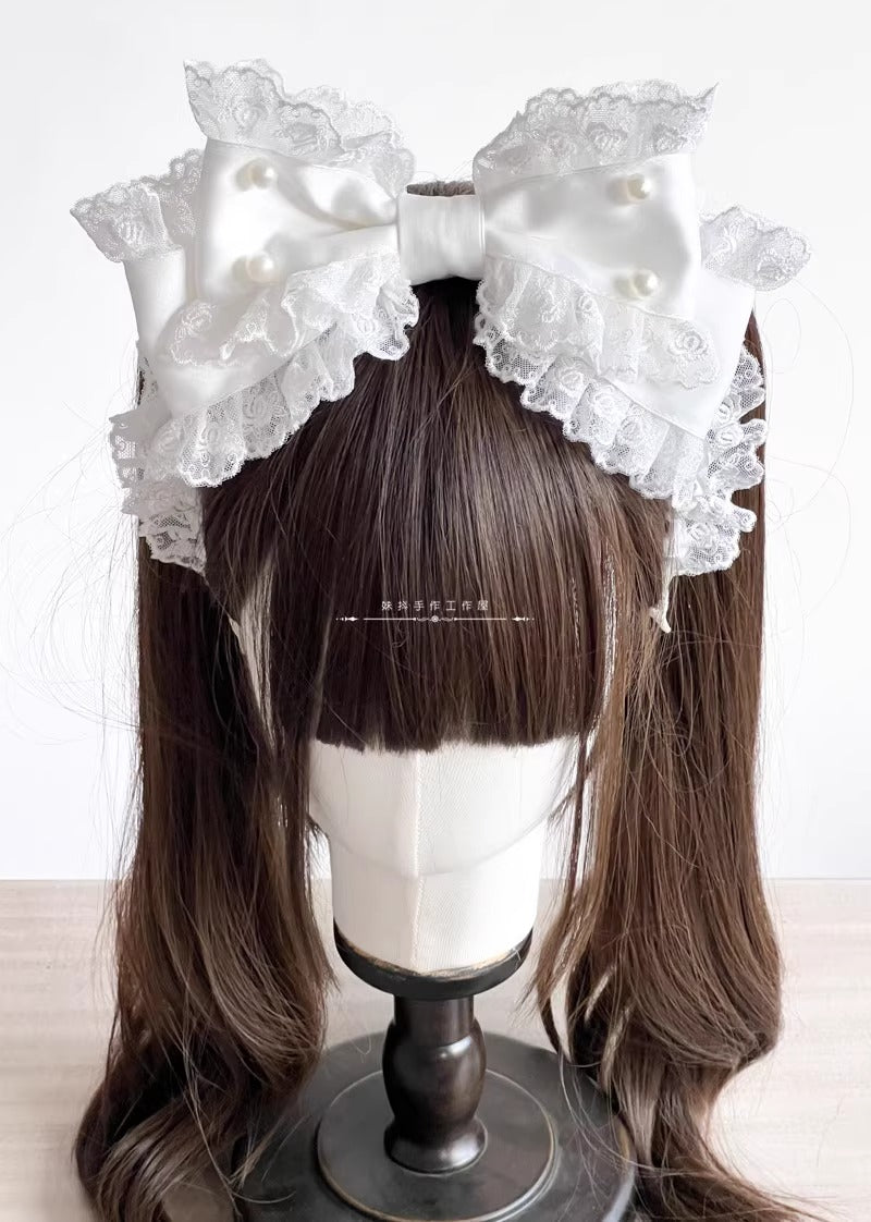 パールリボンカチューシャ【妹抖手作工作屋】