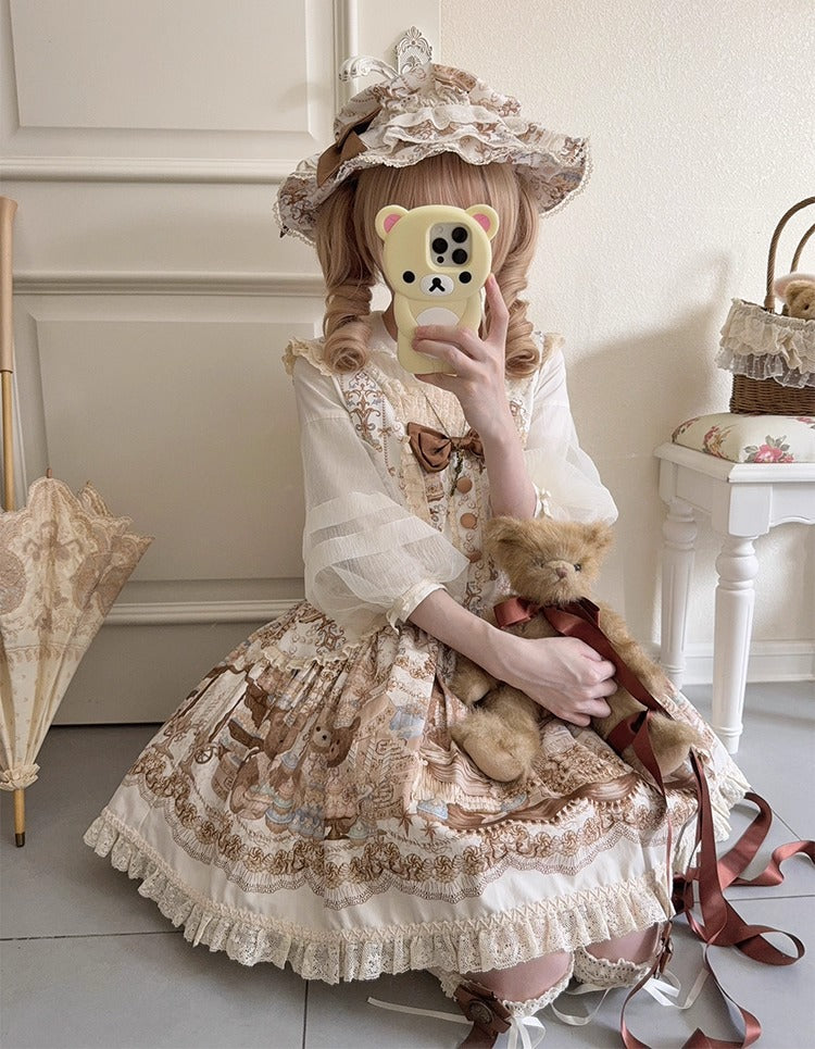【受注予約~8/7】Macaroon Bear サロペット【Wendu's wardrobe】