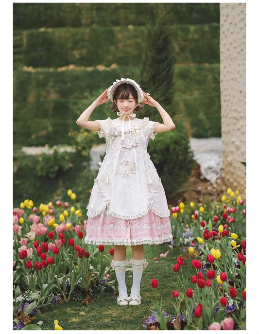 【受注予約~4/2】Sakura Sheep エプロン【仲夏物語】