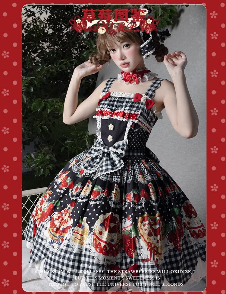 【受注予約~11/18】Strawberry Cake Illustration ジャンパースカート(タイプ2)【花与珍珠匣】
