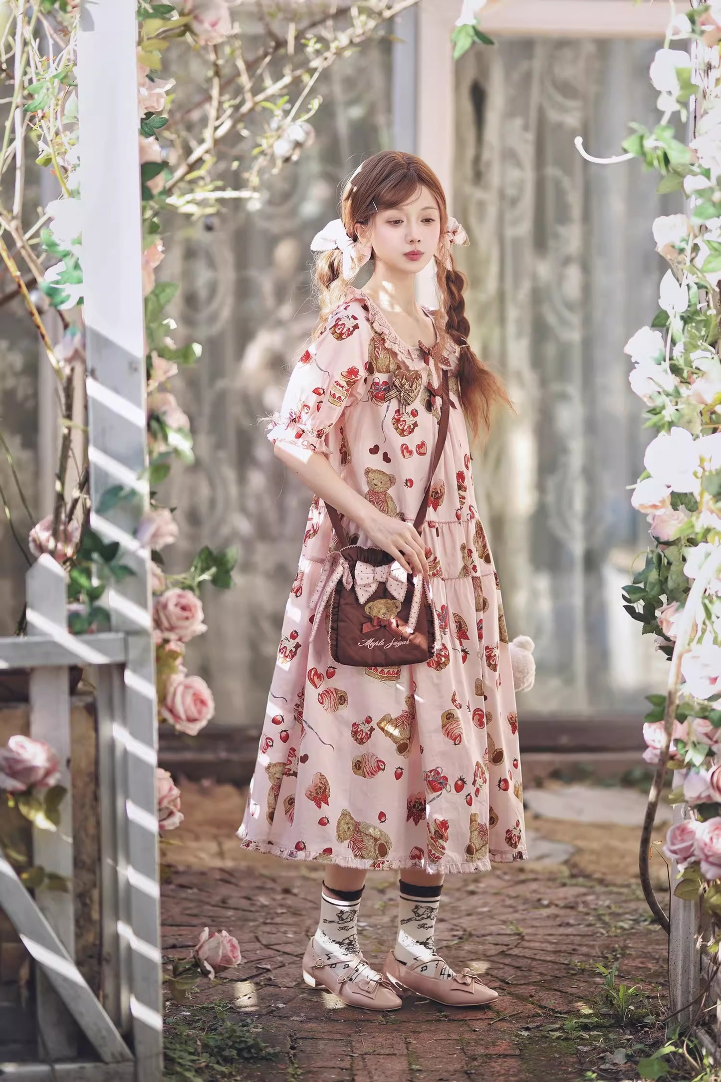 【受注予約~4/12】Chocolate Bear 2.0 ワンピース(半袖ver.)【Maple Sugar】