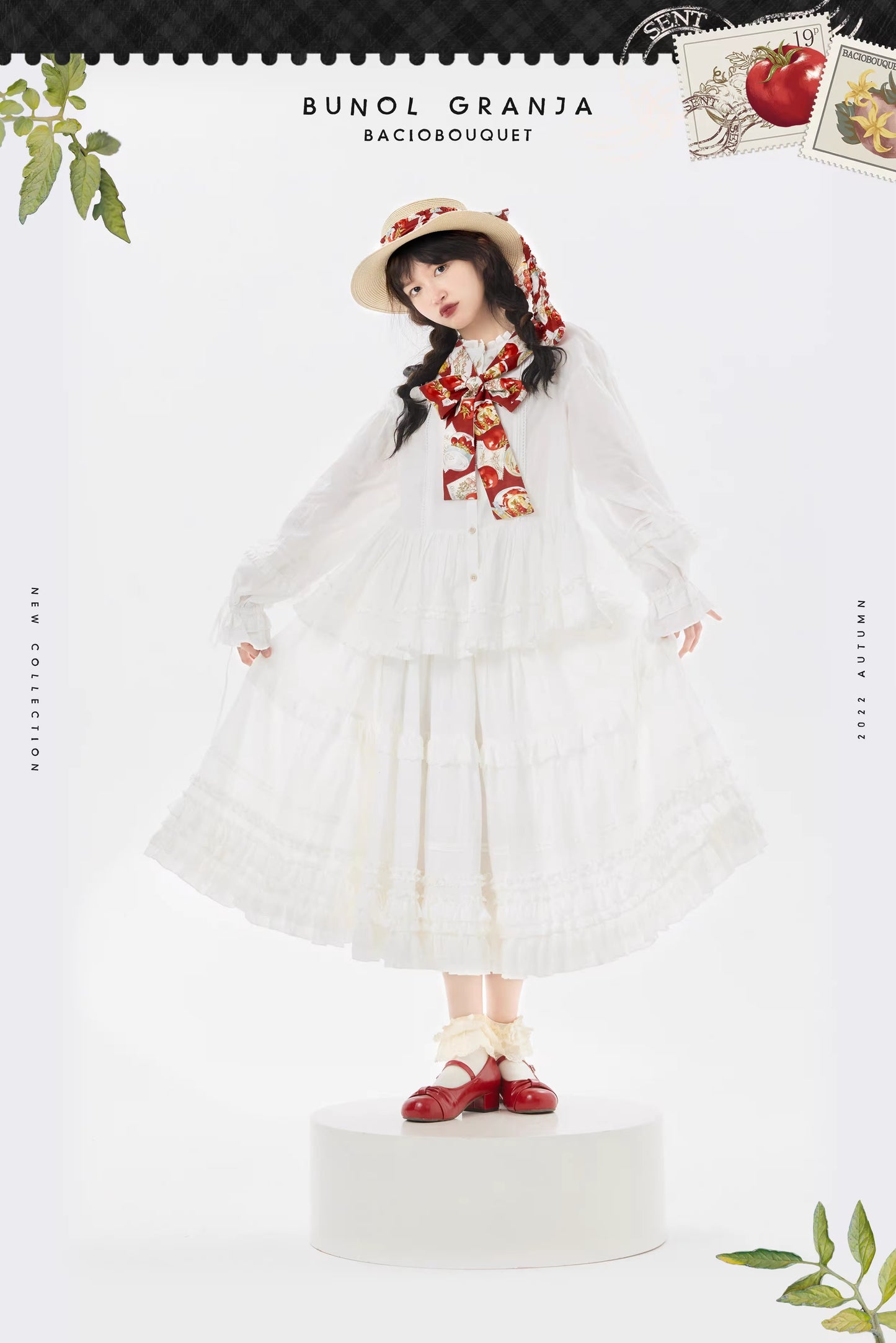 【受注予約~7/31】Bouquet of flowers for autumn スカート【BacioBouquet】