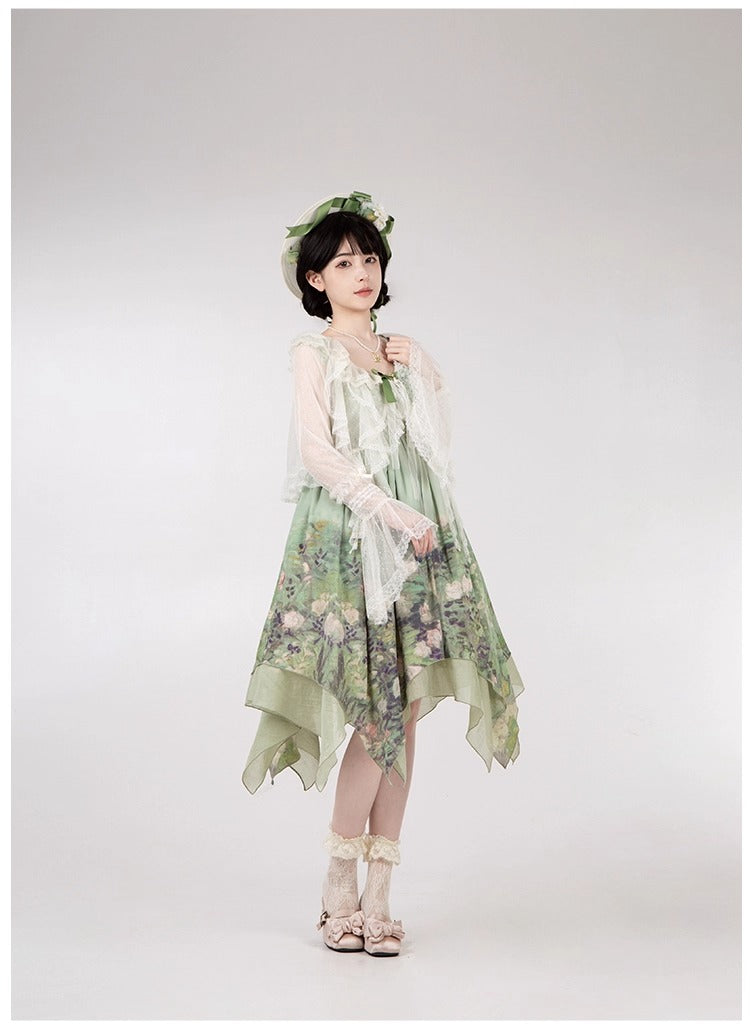 Clear Wind ドットチュール姫袖カーディガン【With Pujji】