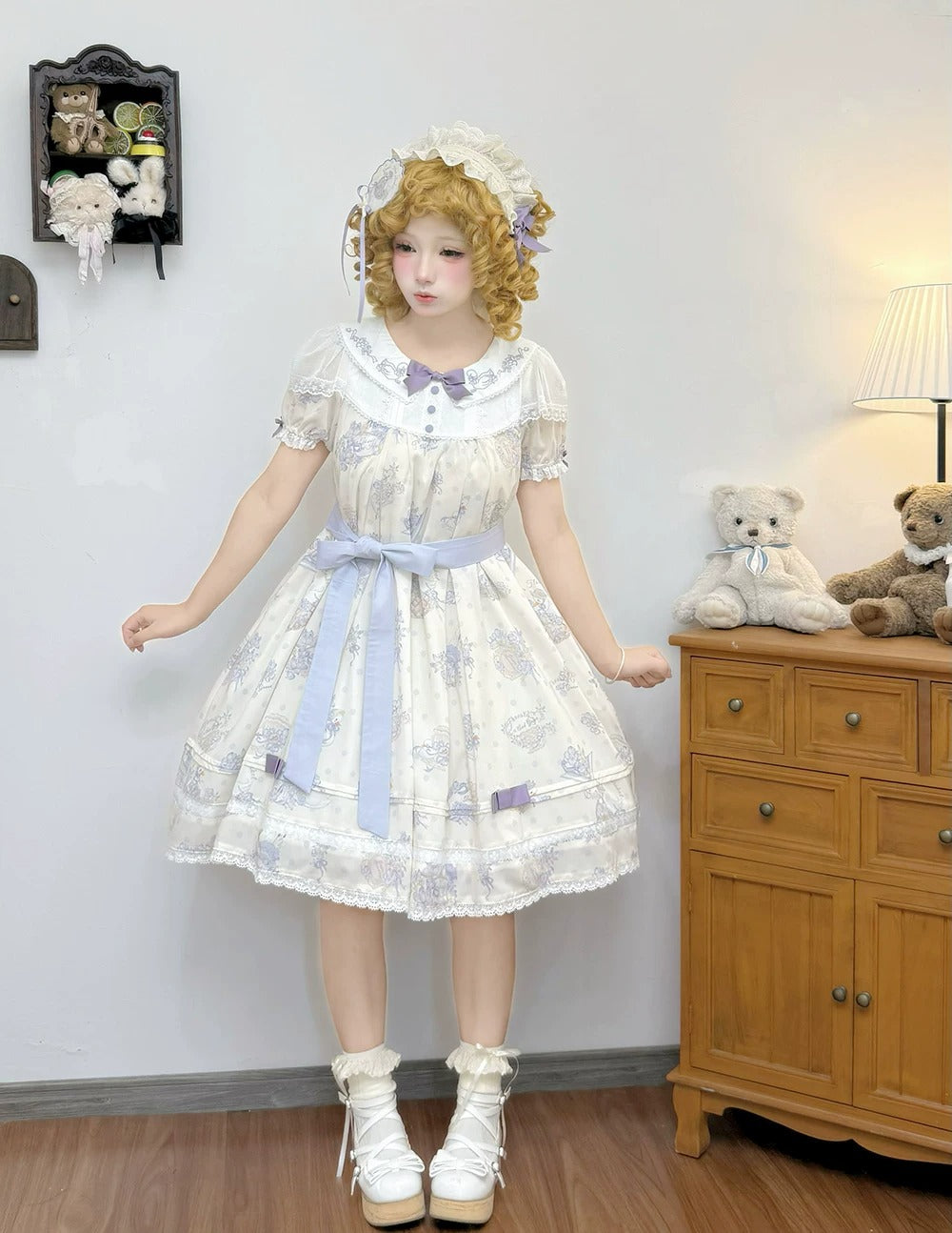 【受注予約~7/23】Little White Goose with Flowers ワンピース(タイプ2)【Miss Cube】
