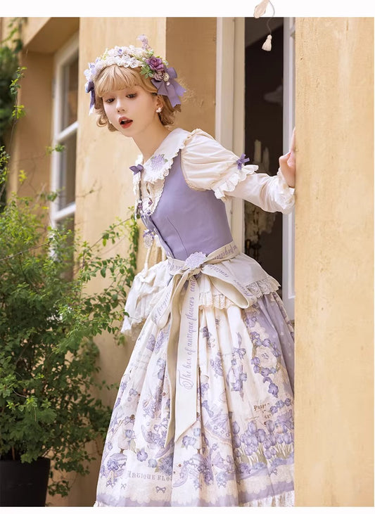 【受注予約~4/13】紫藤回顧録 スカート【南笙阁】