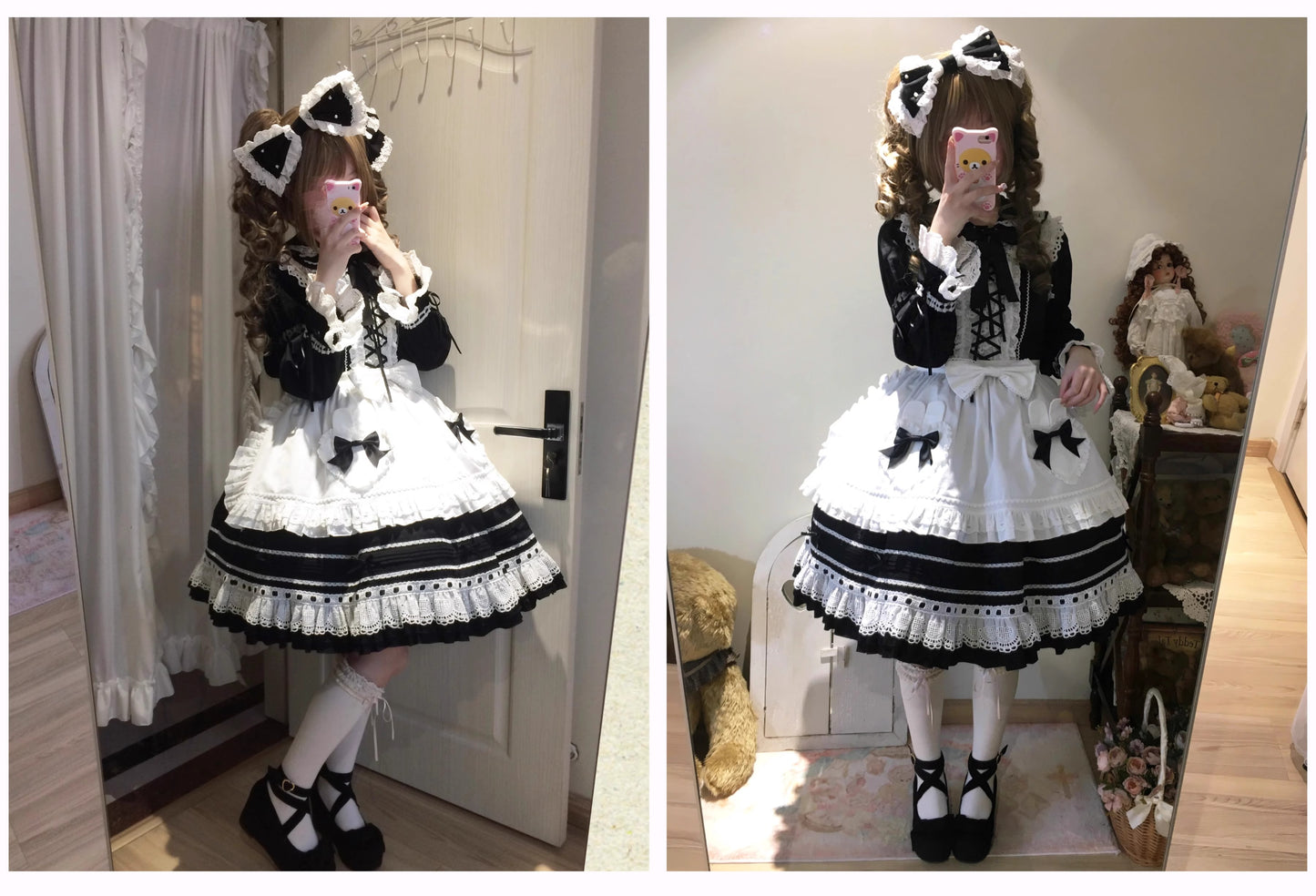 【受注予約~8/4】ウサギのパン屋さん ジャンパースカート(無地)【天线猫】