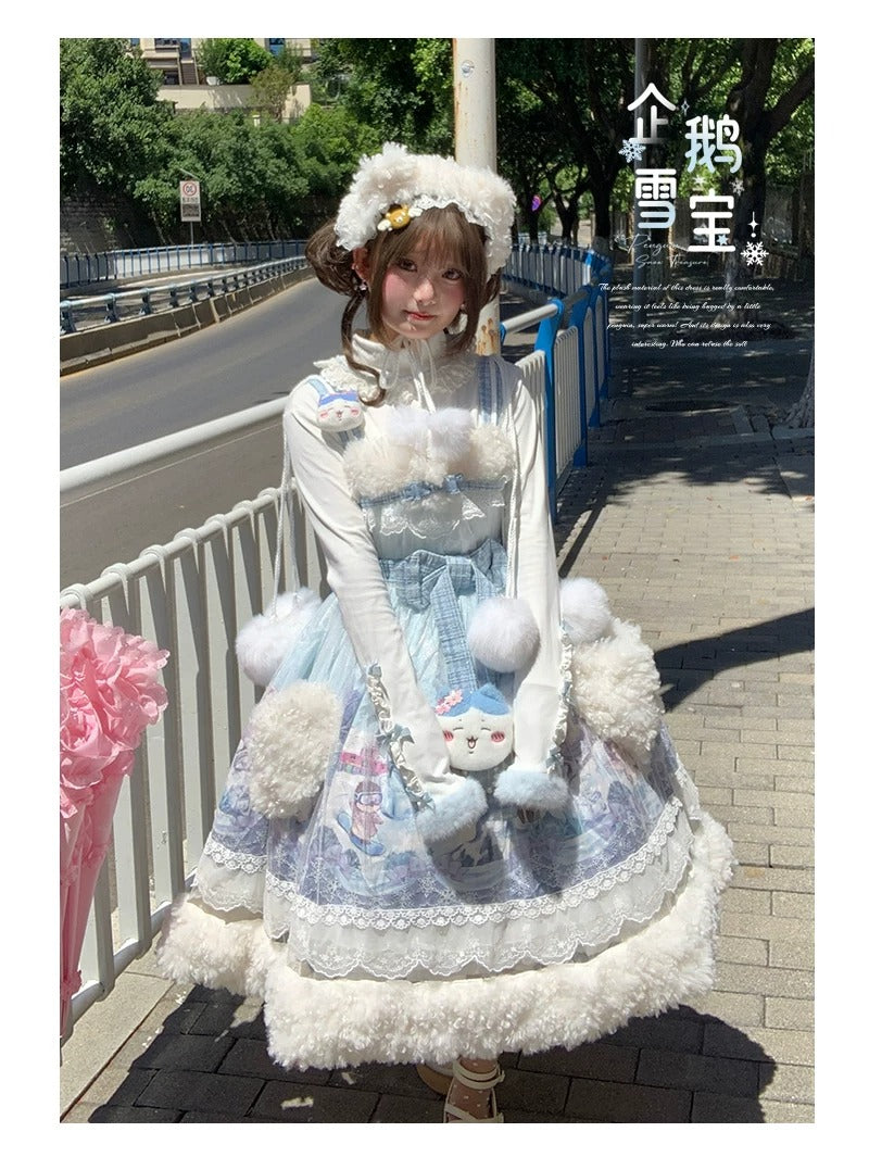 【受注予約~10/12】Penguin Snow Baby ジャンパースカート・インナートップス【Lineball Cat】