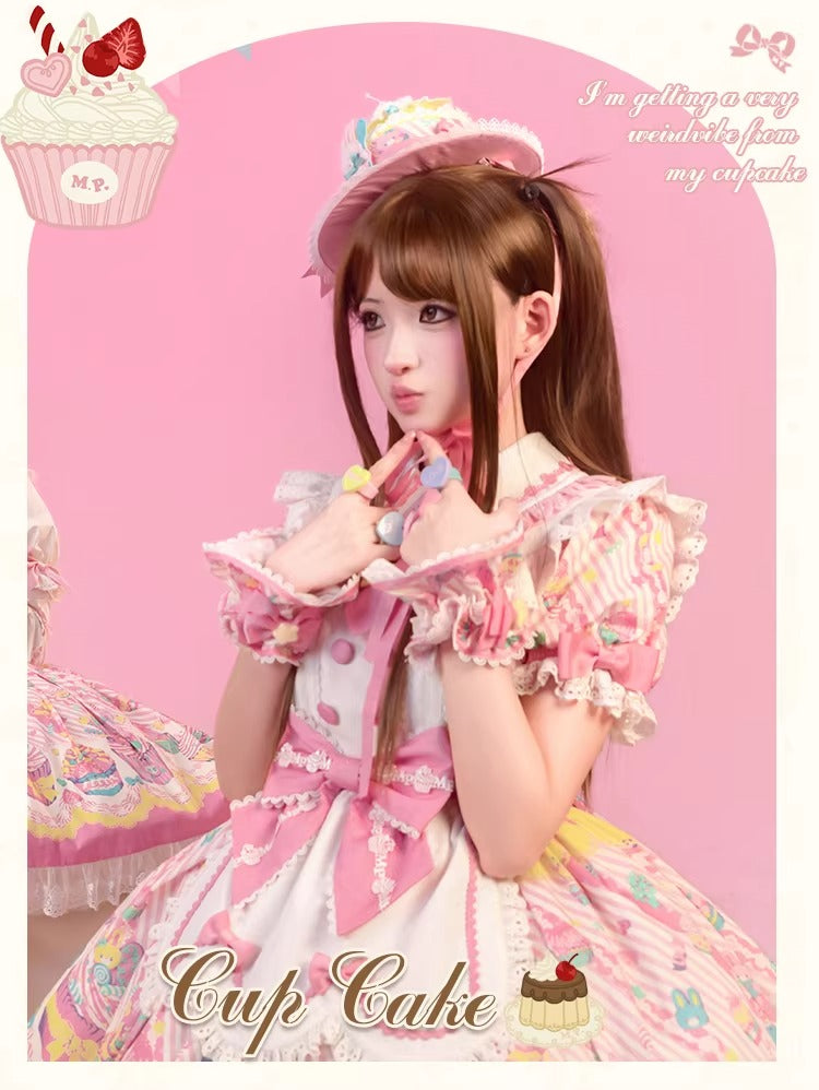【受注予約~1/26】CupCakes ワンピース(プリントver.)【花与珍珠匣】
