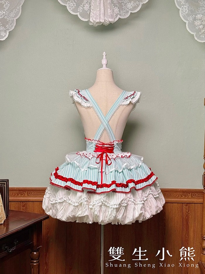 【受注予約~9/25】Eat Cake ジャンパースカート【双生小熊】