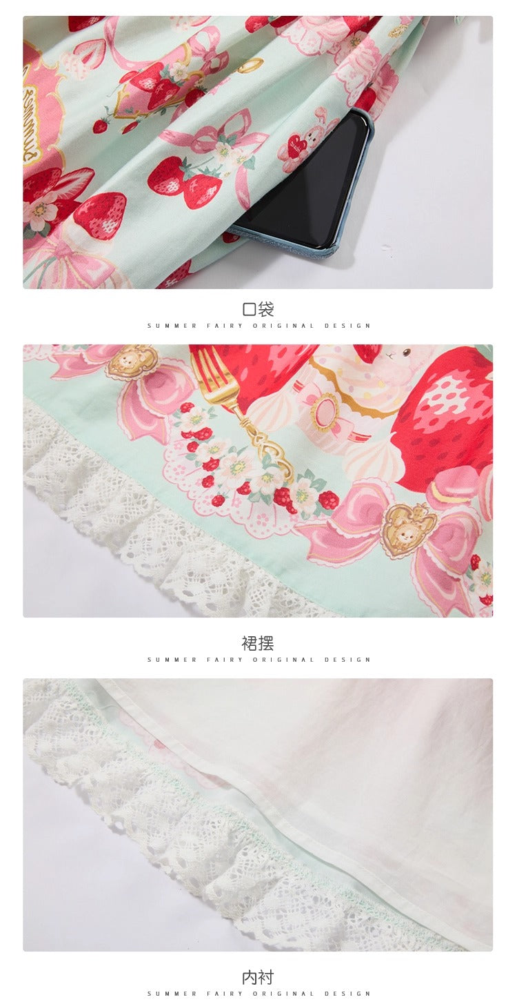 【受注予約~8/28】Strawberry momo Party ワンピース【仲夏物語】