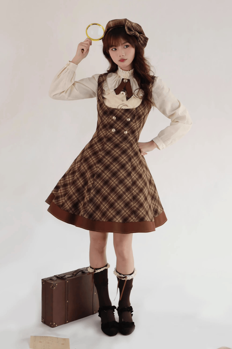 Vintage Clock ジャンパースカート(タイプ2)【Cyan】 – Epetice