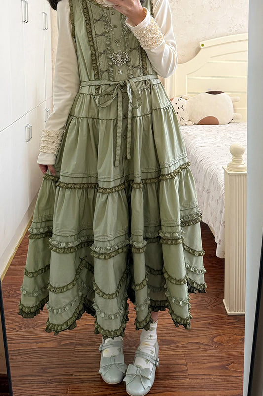 【受注予約~3/11】小花海 ジャンパースカート (タイプ1)【暖屿洋装】