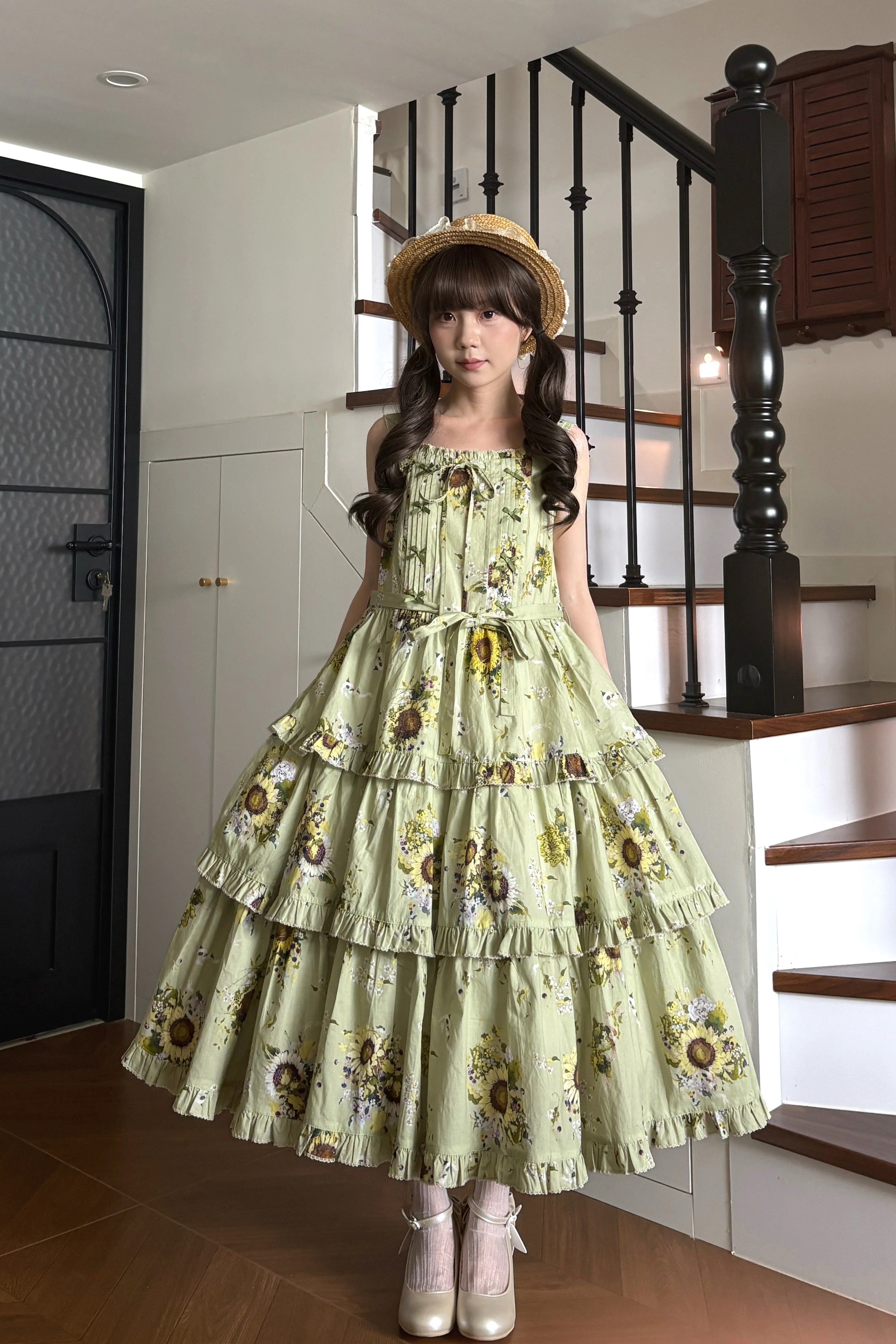 ☆WONDERFUL WORLD☆ スミレ柄ジャンパースカート 陽だまりの草原 ジャンパースカート【Wind and Slumber】 – Epetice
