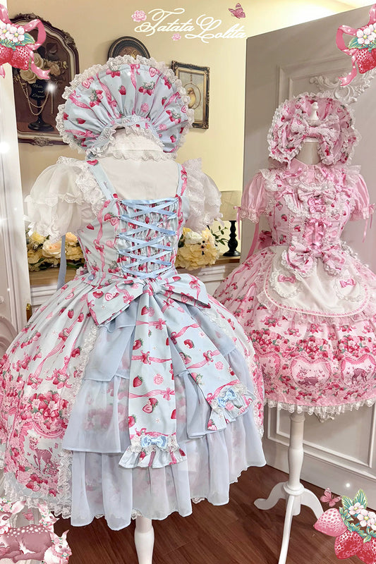 【受注予約~8/23】Fawn Strawberry Garden ジャンパースカート【TaTaTa Lolita】