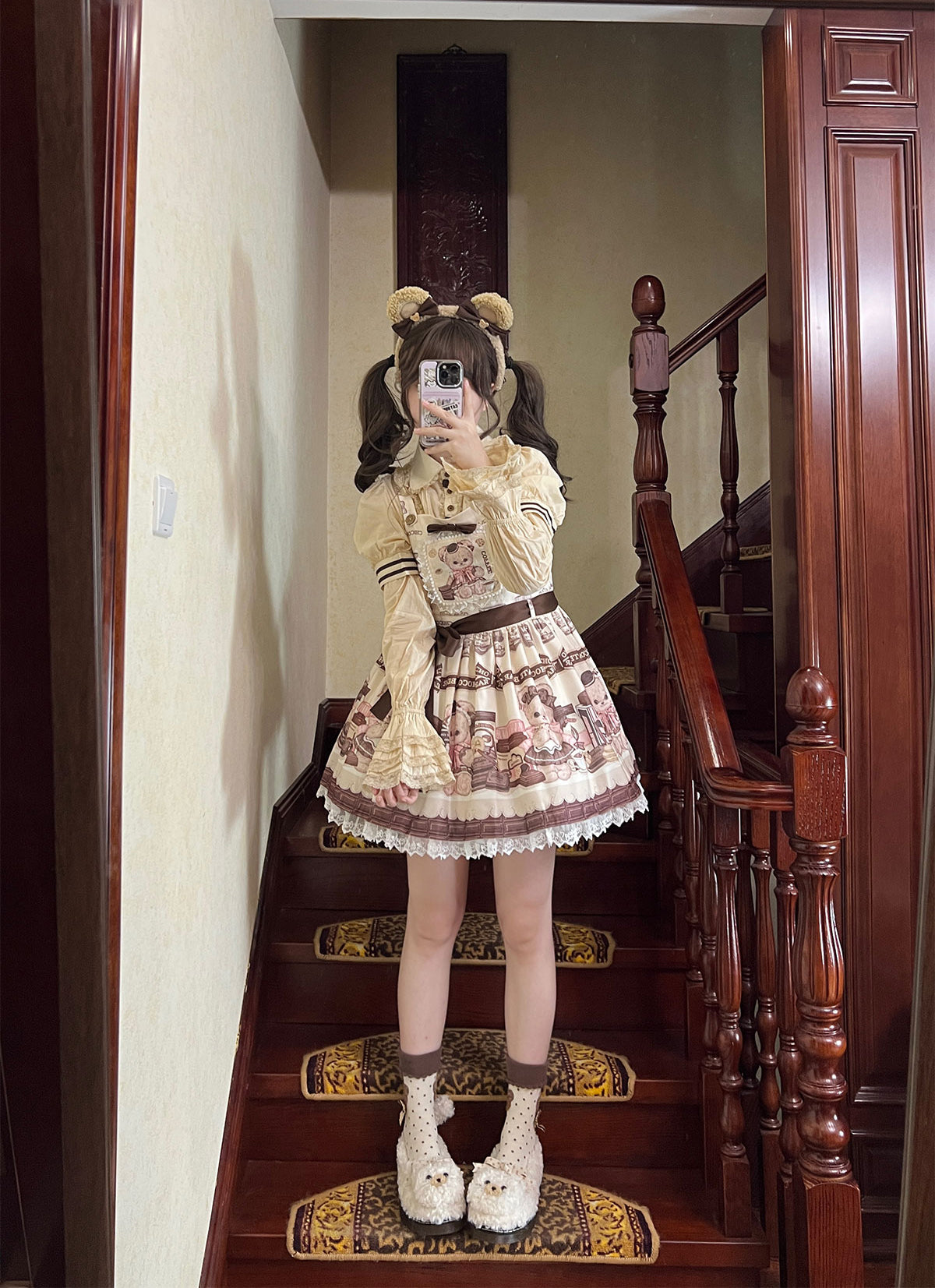 もこもこねこちゃんリボンシューズ【Sheep Puff】