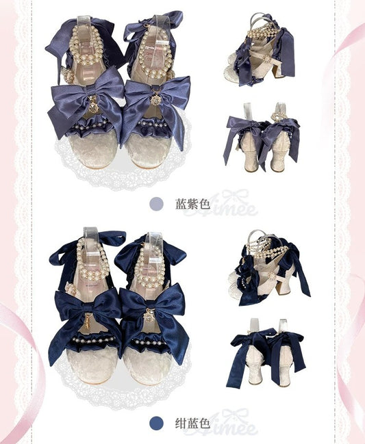 【受注予約~4/27】Ribbon Sonata ヒールパンプス【Aimee】