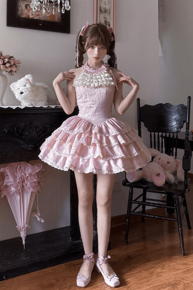 Rose Pink ホルターネックワンピース【GardeniaFille】 – Epetice